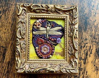 Dragonfly beaded painting   by Megan Noel