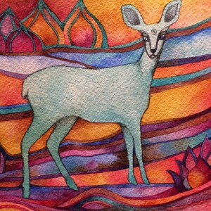 Little Blue Deer Giclee print by Megan Noel image 2