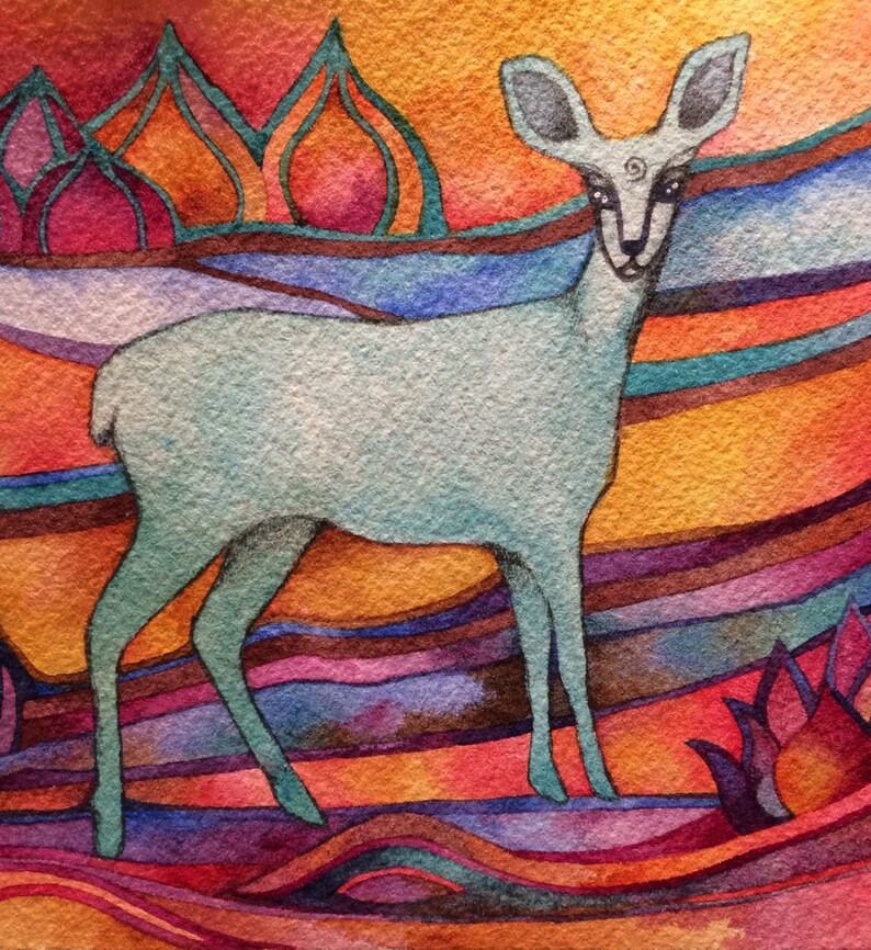 Little Blue Deer Giclee print by Megan Noel image 2