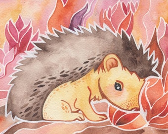 Hedgehog Giclee print by Megan Noel