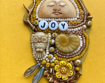 Joy beaded painting   by Megan Noel