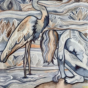 Heron Girl Giclee Print by Megan Noel image 2