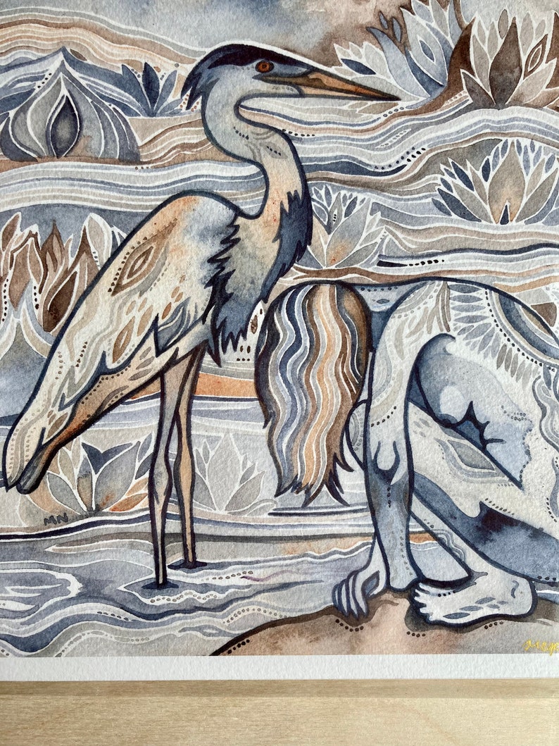 Heron Girl Giclee Print by Megan Noel image 2