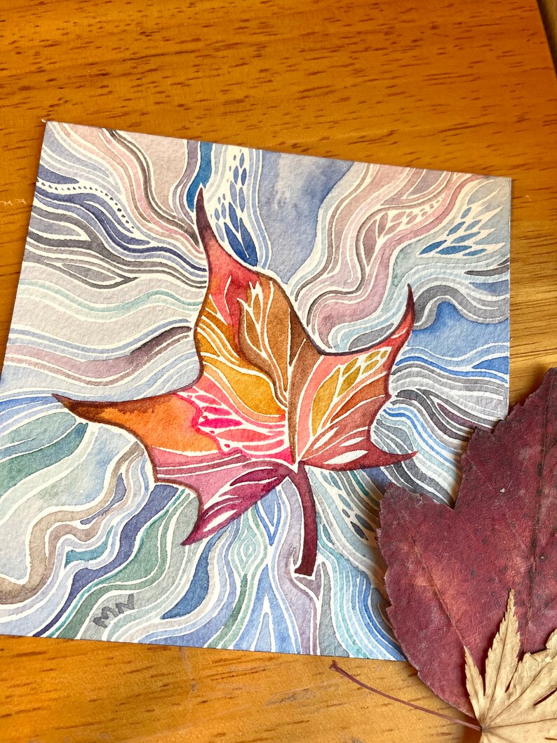 Tiny Leaf 2 original painting by Megan Noel image 3