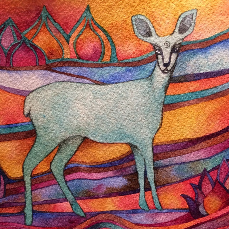 Little Blue Deer Giclee print by Megan Noel image 1