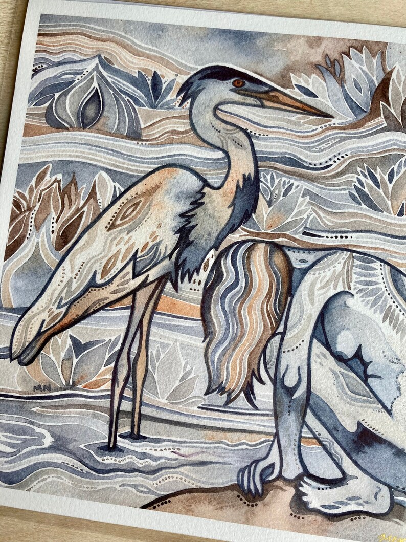 Heron Girl Giclee Print by Megan Noel image 3