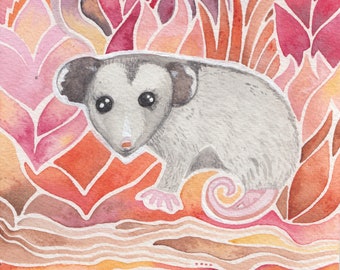 Baby Possum Giclee print by Megan Noel