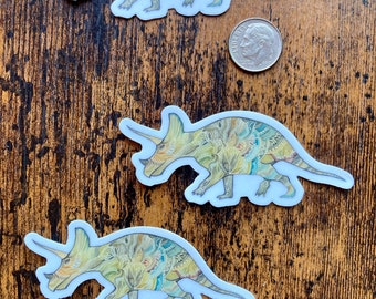 Triceratops vinyl die-cut sticker 3”