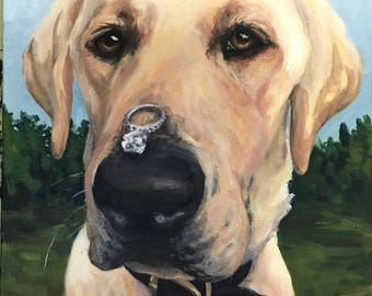 Custom Pet Portrait Painting on Gallery Style Canvas