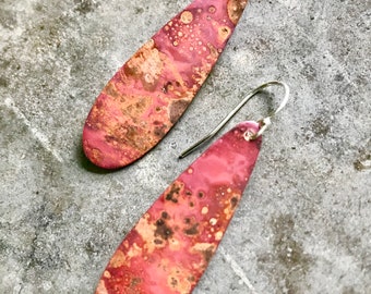 Finished Copper Teardrop Earrings