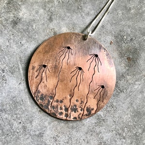 Cut Copper Flower Disc Necklace