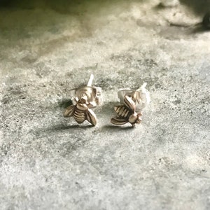 Brass Wee Bee Stud Earrings image 1