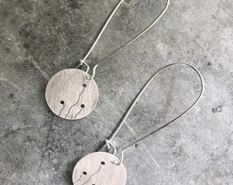 Sterling Cut Mini Disc Earrings