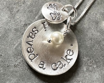 Stamped Sterling Silver I Saved a Cake Necklace