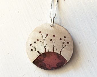 Cut Sterling Trees on Oxidized Copper