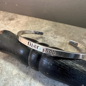 Hand Stamped Sterling Silver Fiber Snob Cuff