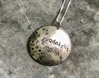 Goodnight Moon Stamped Sterling Necklace