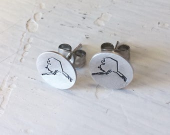 Sterling Stamped Alaska Stud Earrings