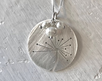 Cut Dandelion in Sterling Silver 3/4