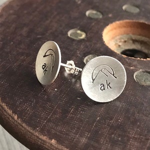 Sterling Stamped Mountain State Stud Earrings
