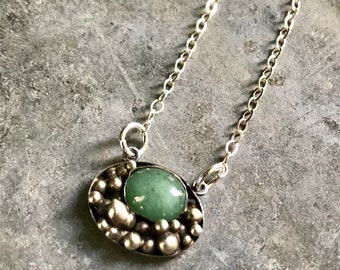 Set Aventurine with Grain in Sterling Necklace