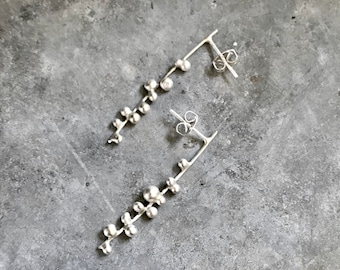 Knobby Buds and Branches Sterling Post Earrings