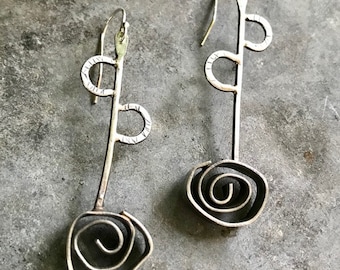 Sterling Rosette Earrings