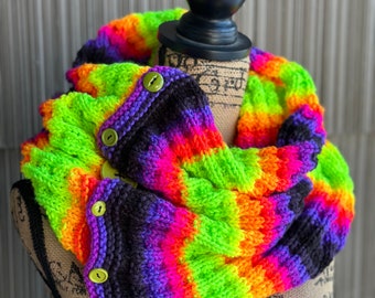 Thick Neck Warmer Smoke Ring Cowl in Neons