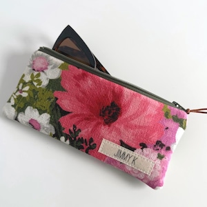 Pink Floral Vintage Fabric Sunglass Case
