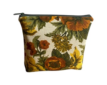 Autumn Floral Vintage Fabric Zipper Pouch