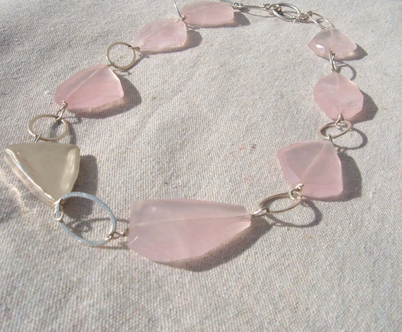 Rose Quartz Freeform Necklace