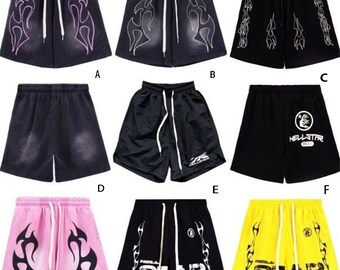 Hell star style Summer Sports unique punk Shorts unisex shorts,Waxed Nylon Athletic Shorts,