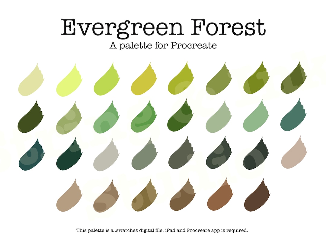 Evergreen Forest Colour Palette for Procreate - Etsy