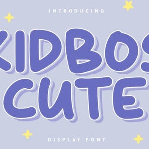 Kidbos Cute Font, Script Beautiful Font, Cricut Fonts, Casual Font, Modern Font, Fonts for Crafts, Cursive Font, Monoline Font, Retro Font