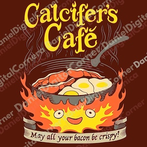 Calcifer Bed & Breakfast PNG, Howl’s Moving Castle Inspired Anime Design for Digital Use or Sublimation