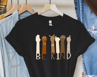 Be Kind Sign Language Shirt, ASL Hands t-shirt for Women, Kids, Youth, Men, Adults, Toddler, Girl, Anti-Racism, Women's Plus Size Clothing