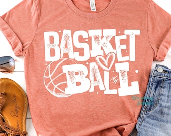 Cute Girls Basketball T-shirt, Basketball Mom Shirt, Ball Mama Tshirt, Game Day Shirts, Women's Plus Size Clothing, Gift for Kids, Youth