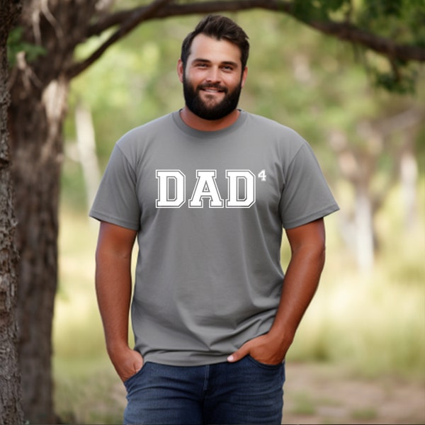 Dad 4 Shirt for Men, Dad to the Fourth Power Tshirts, Dad of Four Shirts, Big and Tall Sizes Tshirt, Father's Day Gift for Husband