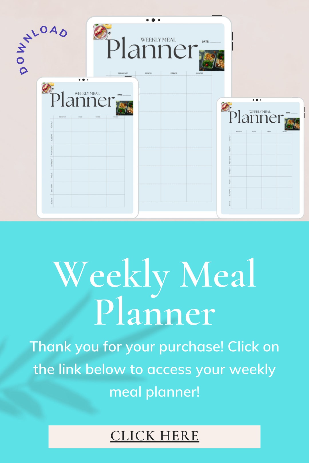 Customizable Weekly Meal Planner - Etsy