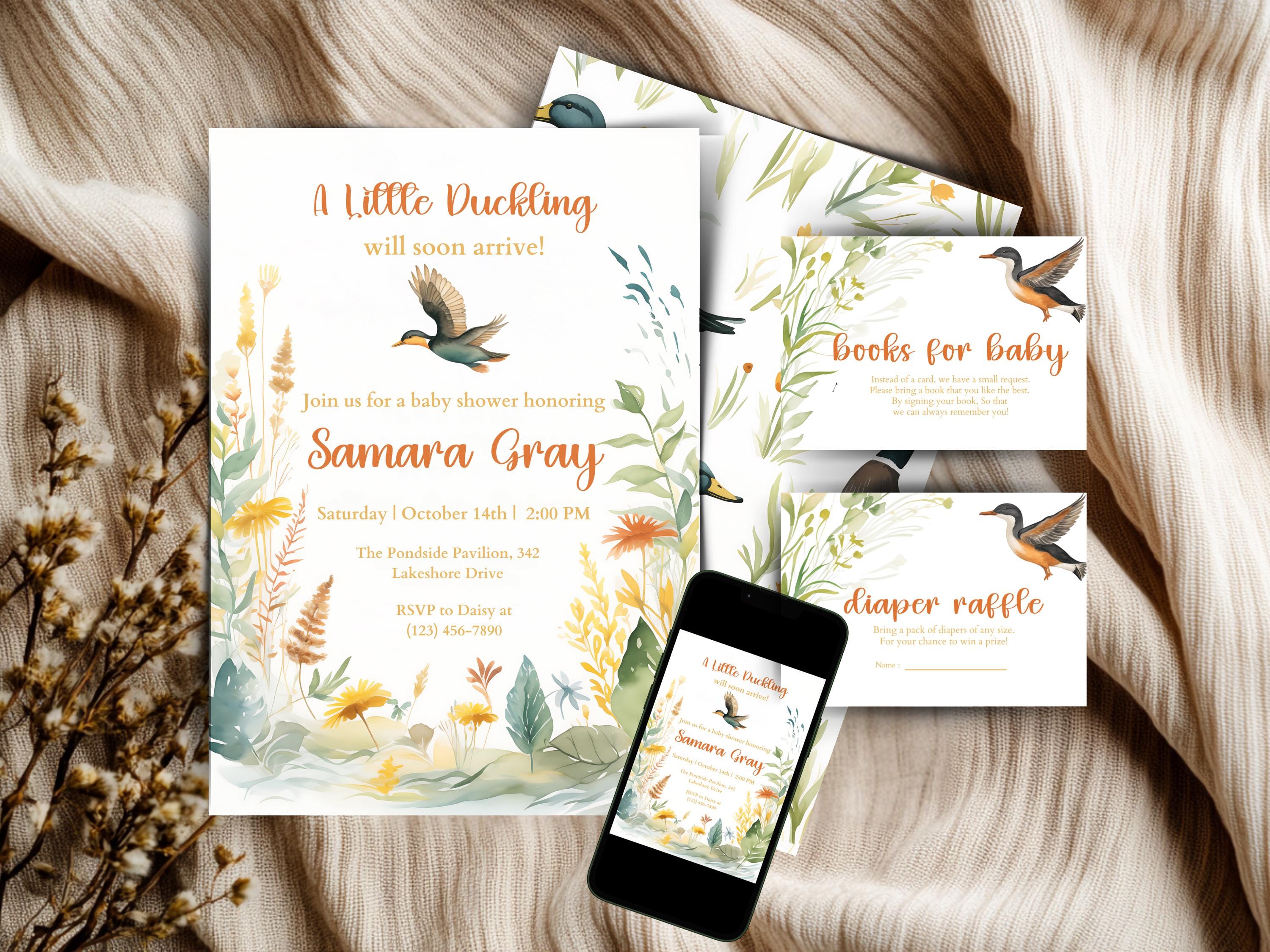 Mallard Duck Invitation Duck Baby Shower Party Invitation Template ...