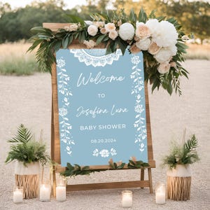 Cielito Lindo Baby Shower Sign, Talavera Style Papel Picado Welcome Sign, Colorful Digital Baby Shower Welcome, Mexican Fiesta Baby, BO1991