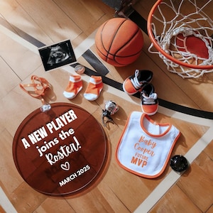 Basketball Schwangerschaftansage Basketball Schwangerschaft Reveal Sport Baby Gender Reveal Baby Baller Reveal Gender Neutral Baby JS7148