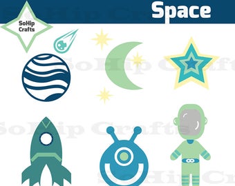 Space Vector,Clipart, Set of 6, EPS/SVG/PNG