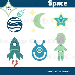 Raum-Vektor, Clipart, Set von 6, EPS, SVG/PNG