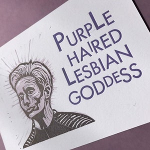 Purple Haired Lesbian Goddess print