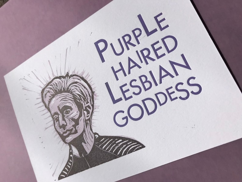 Purple Haired Lesbian Goddess print image 1