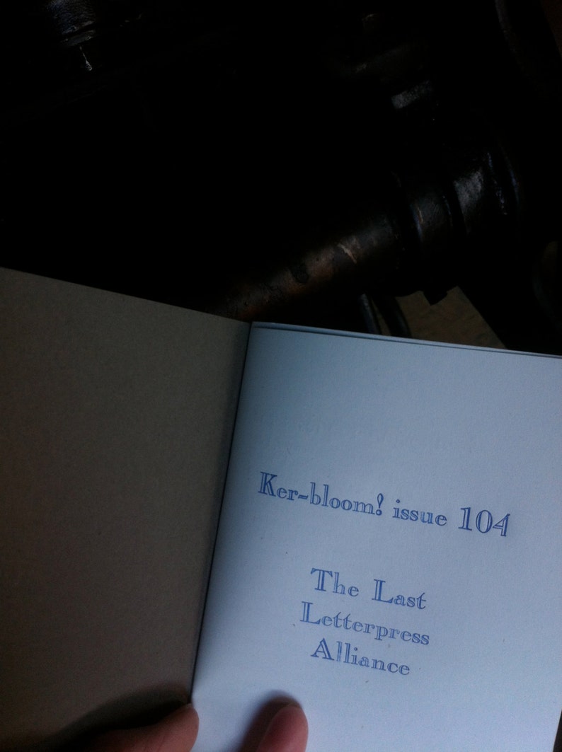 Kerbloom zine 104 about letterpress moving image 3
