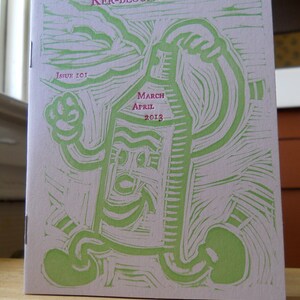 May include: A green and white illustrated cover of a magazine called "Ker-Bloom!" with the text "Issue 101" and "March April 2013".