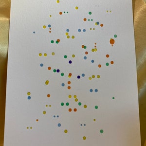 Rainbow polka dots letterpress print