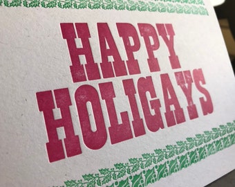 Happy Holigays letterpress card